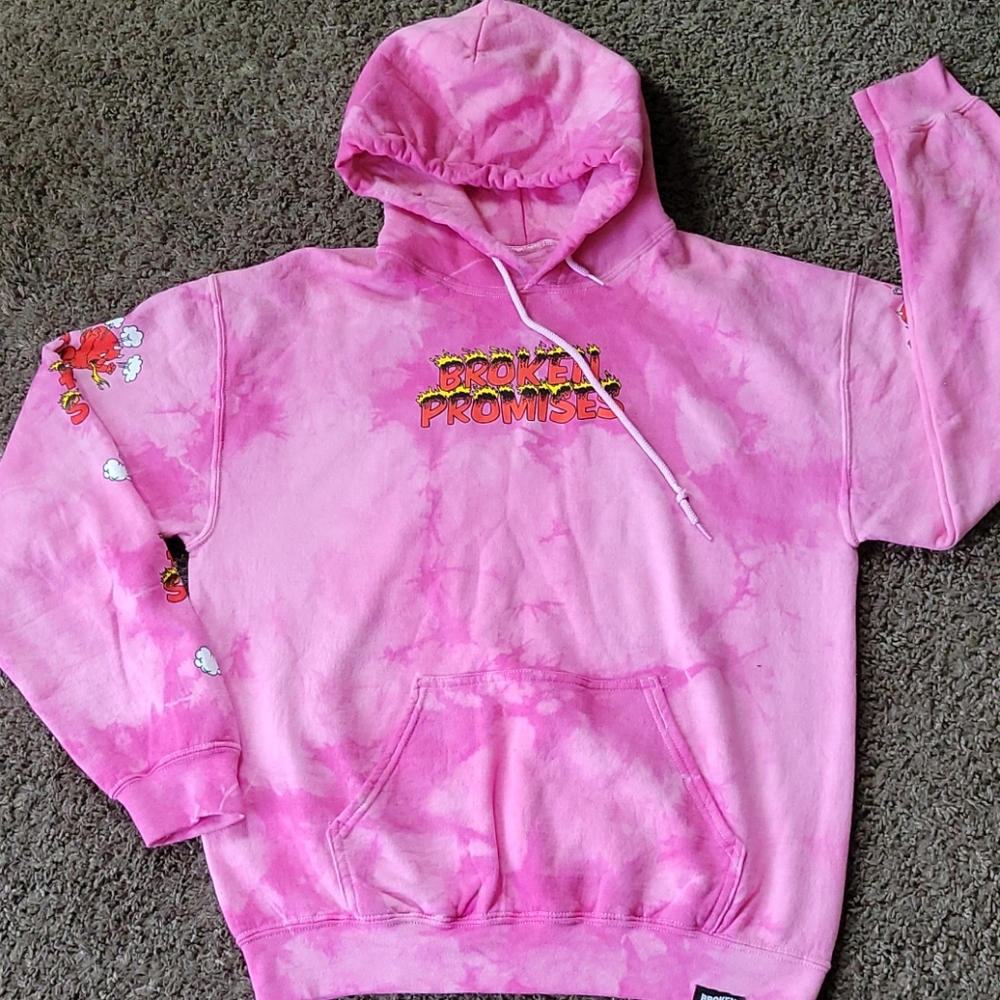 Broken Promises pink hoodie size Medium
